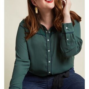 Chiffon western button up top 2x